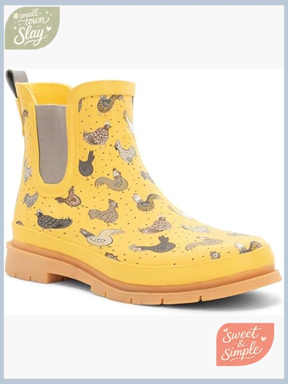 Waterproof Chelsea Ankle Rain Boots with Elastic Gore and Rubber Lug Outsole